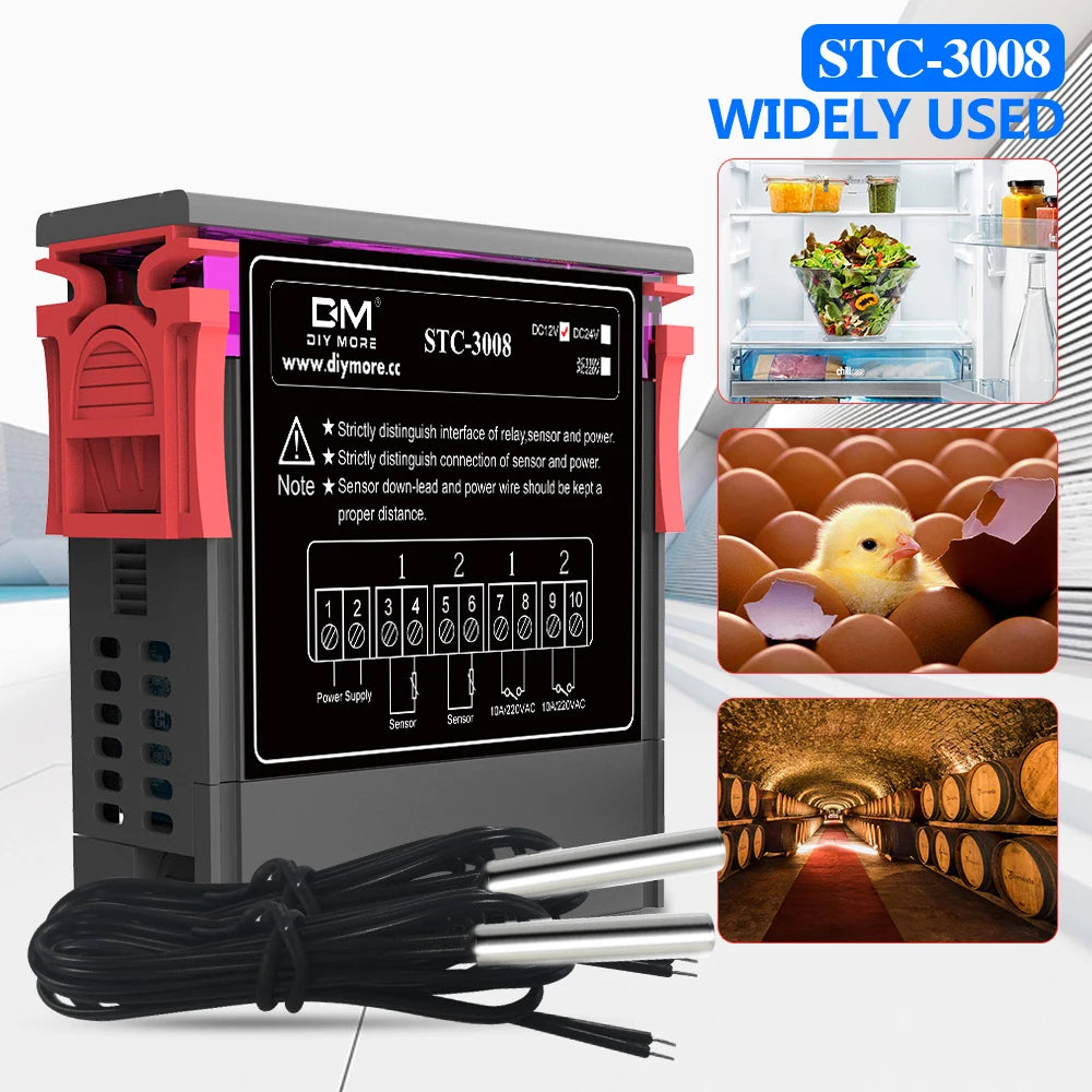STC Digital Temperature Controller Thermostat – Models 3000, 3008, 3018, 3028 | 12V/24V/110V/220V