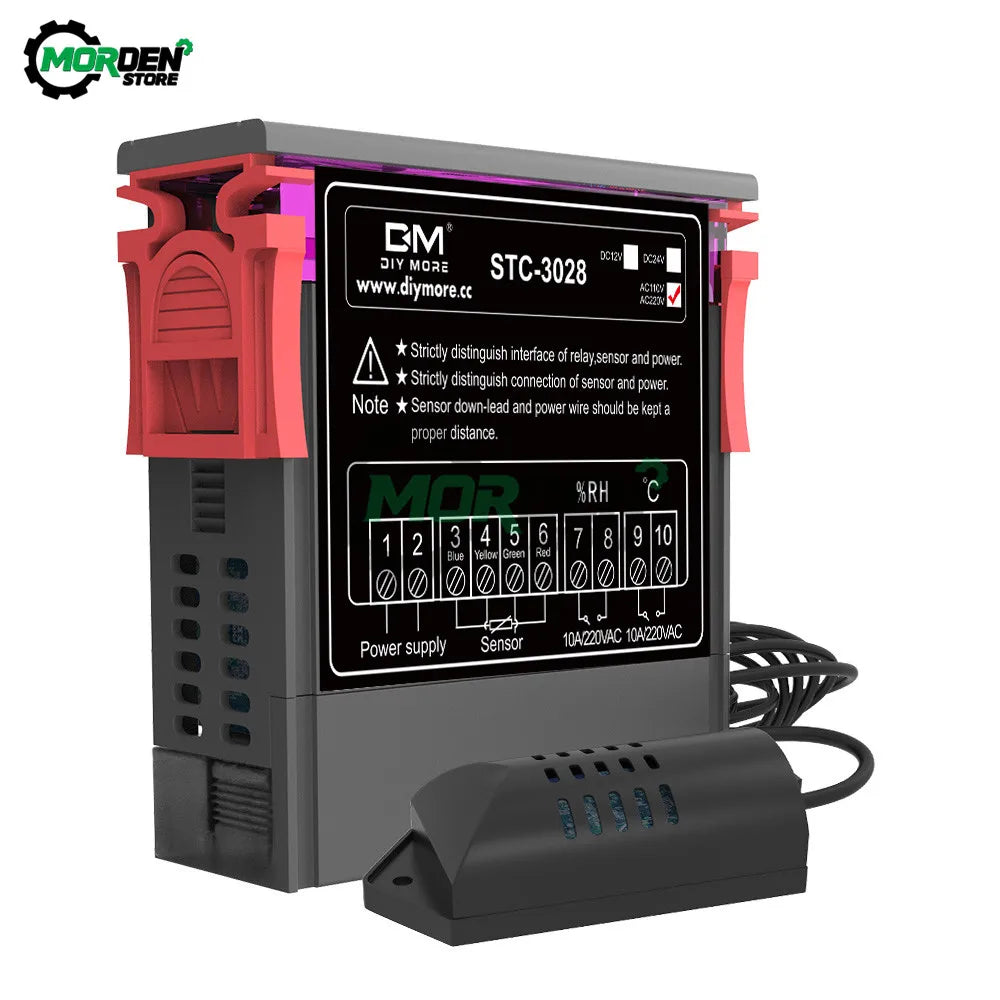 STC-3028 Digital Temperature & Humidity Controller – AC 10V-220V Thermostat Hygrometer