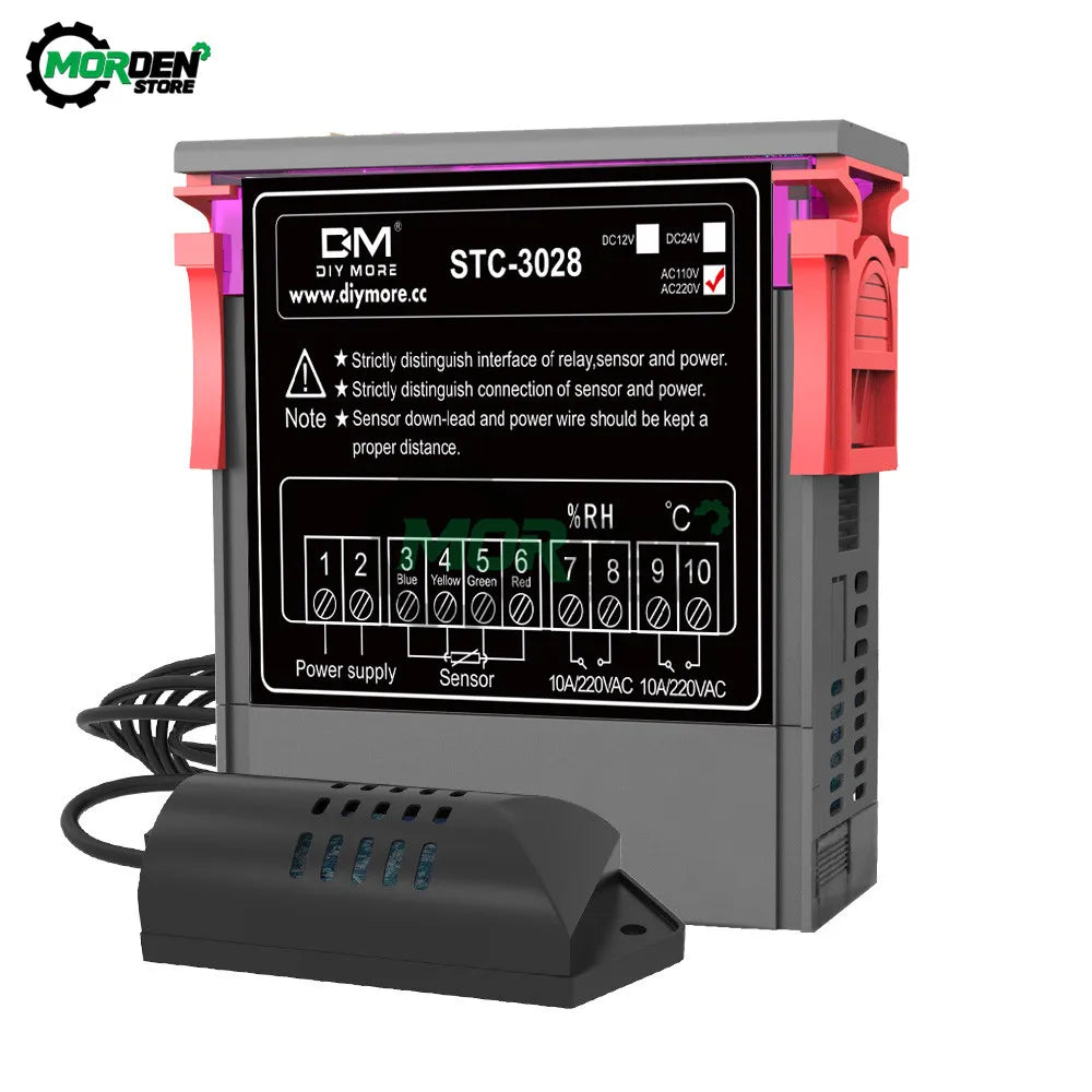 STC-3028 Digital Temperature & Humidity Controller – AC 10V-220V Thermostat Hygrometer