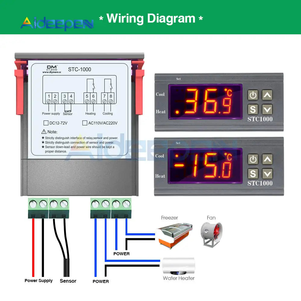 STC-3000 Digital Temperature Controller Thermostat With NTC Sensor 12V-220V