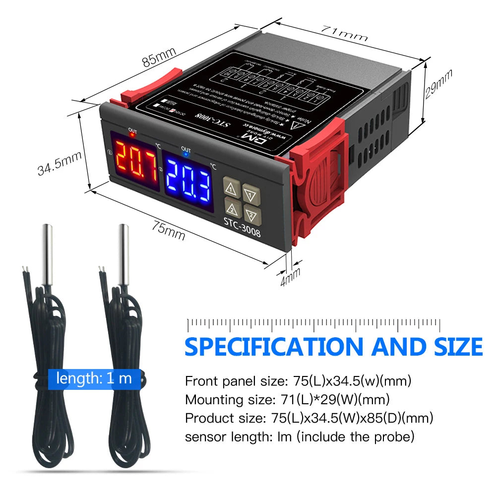 STC Digital Temperature Controller Thermostat – Models 3000, 3008, 3018, 3028 | 12V/24V/110V/220V