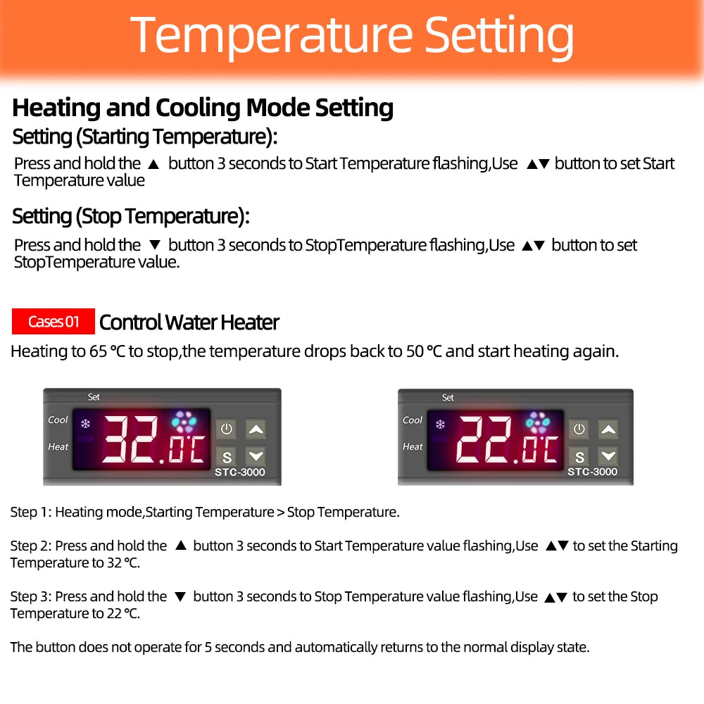 STC-3000 Digital Thermostat Thermoregulator 110V-220V With Sensor