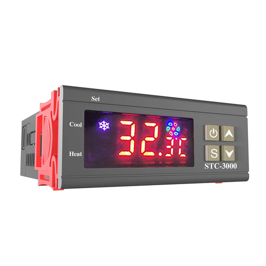 STC-3000 Digital Temperature Controller Thermostat with Sensor – Heating & Cooling Switch (12V/24V/110V/220V)
