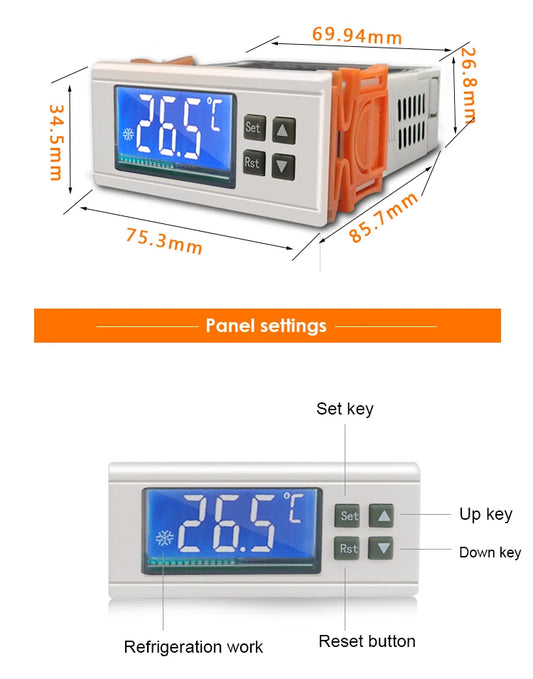 STC-8080A+ Refrigerator Thermostat – Digital Temperature Controller with Auto Defrost