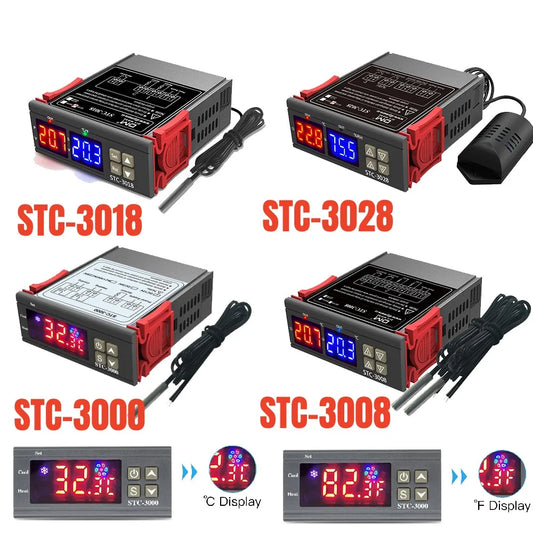 STC Digital Temperature Controller Thermostat – Models 3000, 3008, 3018, 3028 | 12V/24V/110V/220V