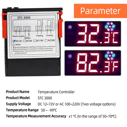 STC-3000 Digital Thermostat Thermoregulator 110V-220V With Sensor