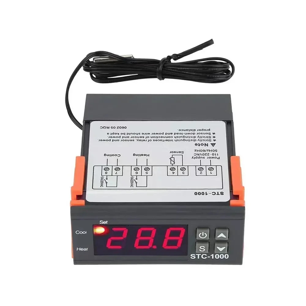 STC-1000 LED Digital Thermostat – Heating & Cooling Temperature Controller 12V/24V/220V