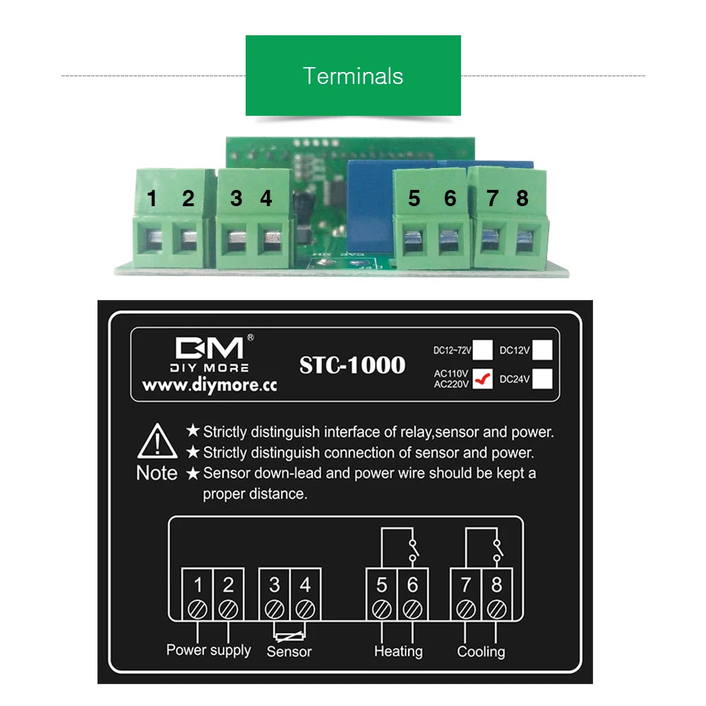 STC-1000 LED Digital Temperature Controller Thermostat – AC110-220V Relay with NTC Sensor for Heater, Freezer, and Fridge