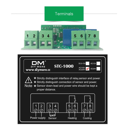 STC-1000 LED Digital Temperature Controller Thermostat – AC110-220V Relay with NTC Sensor for Heater, Freezer, and Fridge
