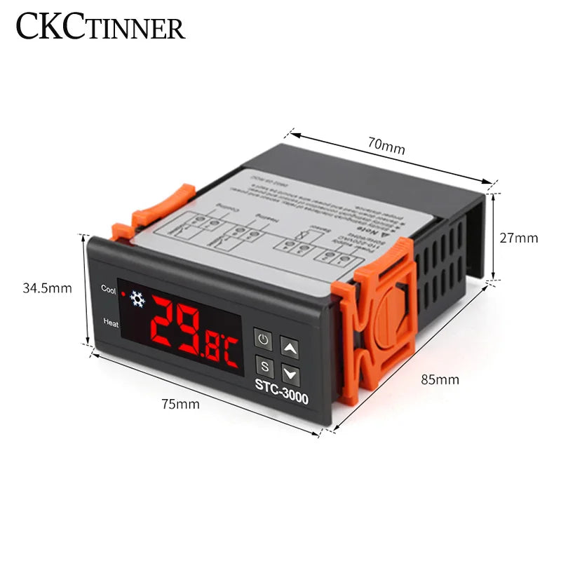 STC-3000 Digital Temperature Controller for Incubator Heating & Cooling