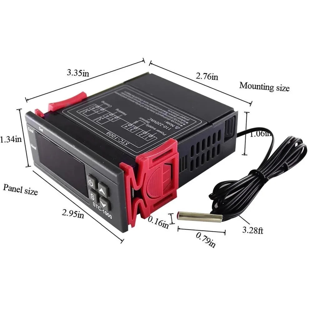 STC-1000 Digital LED Temperature Controller – Heating & Cooling 12V/24V/110-220V