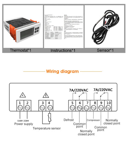 STC-8080A+ Refrigerator Thermostat – Temperature Controller with Automatic Defrost