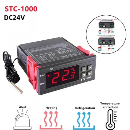 STC-1000 Digital LED Temperature Controller – Heating & Cooling 12V/24V/110-220V