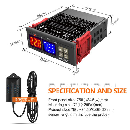 STC-3028 Wired Digital Temperature & Humidity Controller