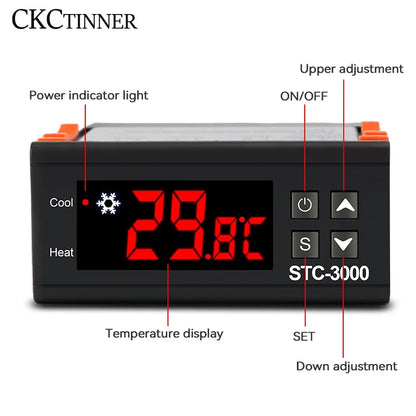 STC-3000 Digital Temperature Controller for Incubator Heating & Cooling